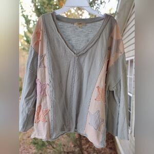 Chill V-Neck Star Patchwork Pastel Jersey